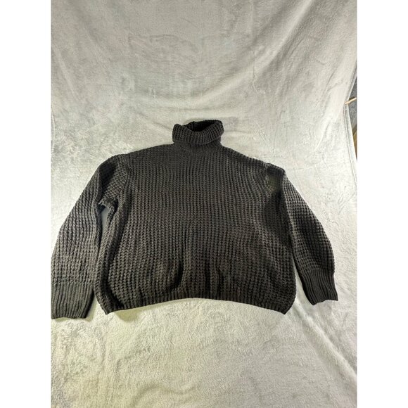 Falls Creek Sweater Women's 2X Chunky Knit Turtleneck Black Warm Winter Pullover - Picture 11 of 16